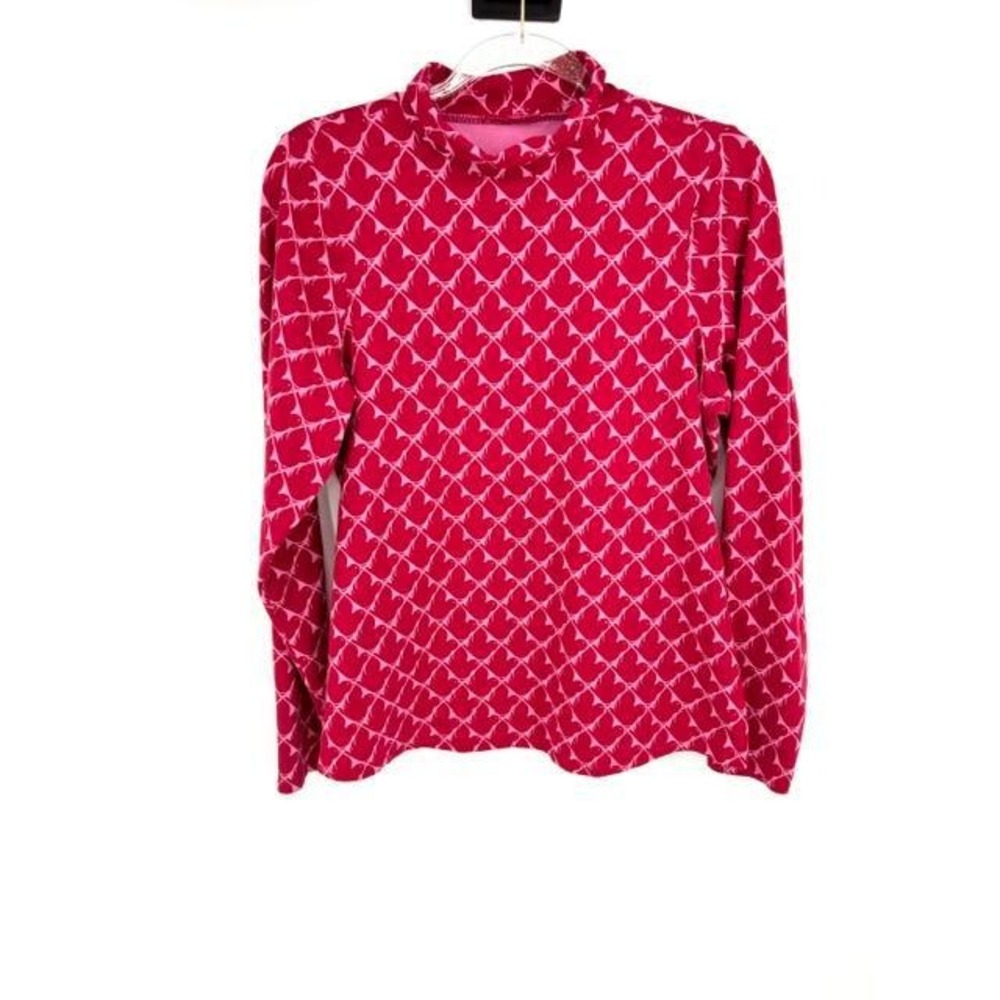 Cecilia Pettersson for Anthropologie Printed Turtleneck Size 1X Red Pink Birds